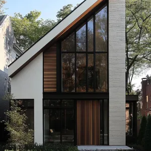Preview of Architectural Elegance Amidst Tranquil Leaves