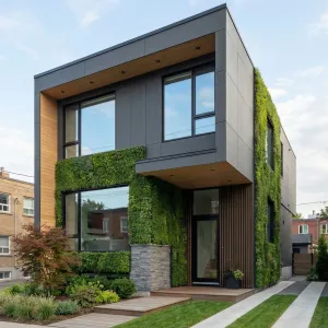 Urban Green Facade House With Vines