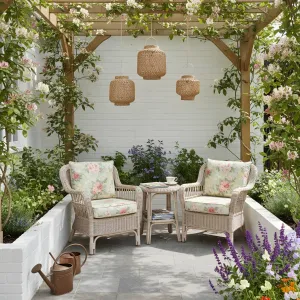 Whimsical Wicker Porch Retreat