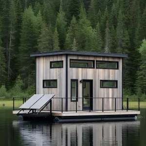 Tiny House Splendor on Reflective Waters