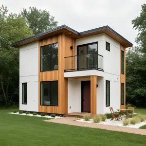 Cedar-Stripe Balcony Micro Cube
