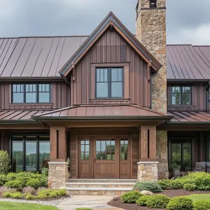 Majestic Manor with Stone Chimneys