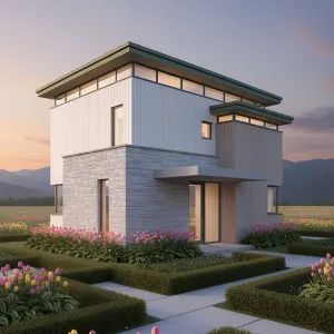 Chic Serenity: A Modern Oasis Amidst Blooms
