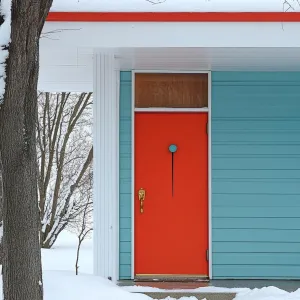 Entryway With a Pop of Bright Color