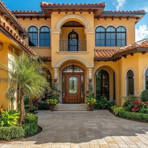 Sunlit Fiesta Villa with Palm Elegance