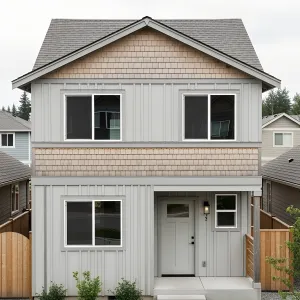 Fresh Facade: The Grounded Grey Dwelling