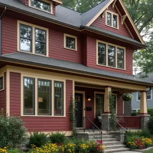 Craftsman Red With Warm Cream Trim