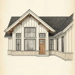 Board And Batten Front Gable Cottage