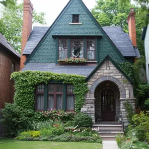 Charming Stone Crown with Greenery Galore