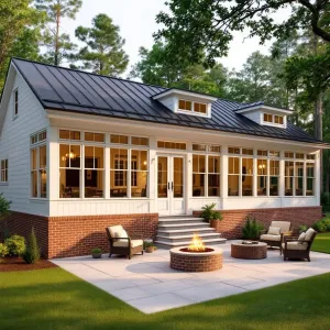 Southern Porch Symphony: A Cozy Firelit Evening
