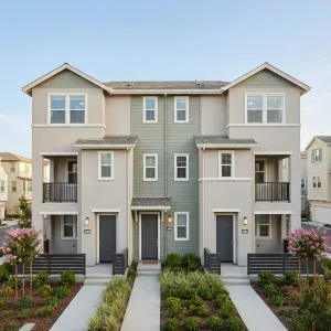 Townhouse Trio With Fresh Entry Gardens