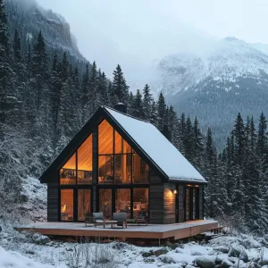Enchanted Timber Chalet in Frozen Twilight