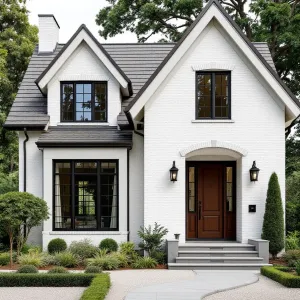 Monochrome Manor: Crisp Cottage with Playful Pathways