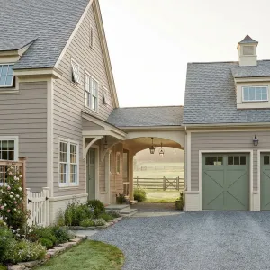 Pastoral Breezeway Farmstead With Sage Garage
