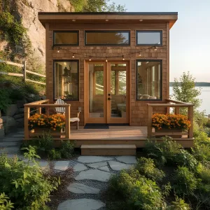 Sunlit Sanctuary with a Deck and Blossoms