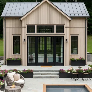A Tiny Mansion with a Poolside Punchline