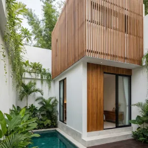 Vertical Slatted Oasis Courtyard Pod