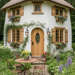 Cutesy Curved Cottage with Flowered Flair