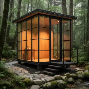 Forest-Edge Emberlit Glass Pod