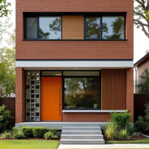 Modern Brick Marvel with Vivid Orange Accent