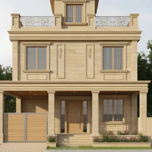 Sandstone Terrace Manor With Cupola