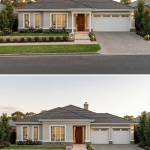 Refined Suburban Stone Base Cottage