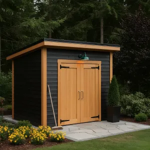 Charcoal Trim Courtyard Shed
