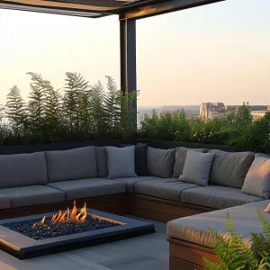 Rooftop Oasis with a Fiery Twist
