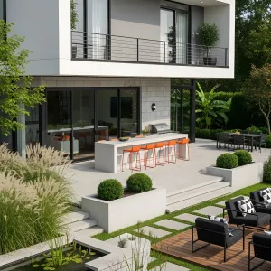 Zen Haven: Patio and Pond Harmony