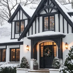 Preview of Charming Tudor House Embracing Winter’s Blanket