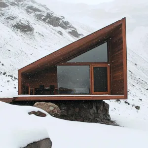 Sharp Angle Chalet in the Snow