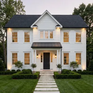 Twilight Porchfront Colonial Glow Up