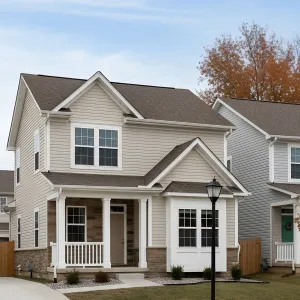 Trimmed Gables Suburban Simplicity