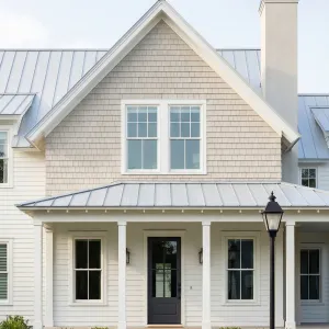 Crisp Coastal Farmhouse Porch Front