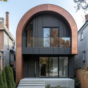 Modern Arched Marvel in the Suburbs