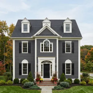 Charcoal Colonial With Bright White Framing