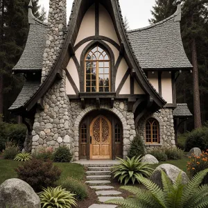 Picturesque Pebble Haven Under Towering Pines