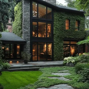Stone Oasis with Lush Greenery