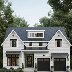 White Haven with Trendy Garage Doors
