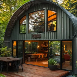Arched Metal Haven Amidst the Forest