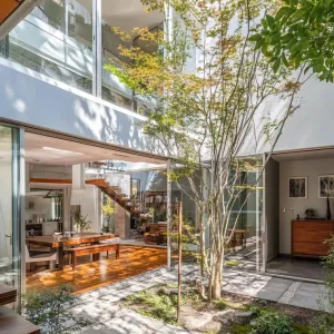 Indoor-outdoor Living Space With Sliding Glass Doors