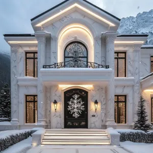 Snowy Haven with Illuminated Splendor