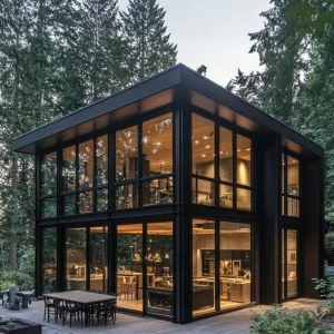 Preview of A Sleek Glass Cube Embracing the Pines