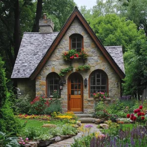 Whimsical Stone Blossom Bungalow