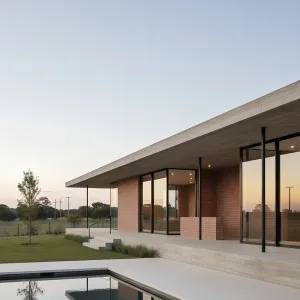 Horizon-Slab Brick Pavilion