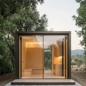 Framed Forest Glass Cabin