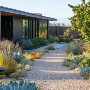 Minimalist Landscaping With Succulents and Gravel Pathways