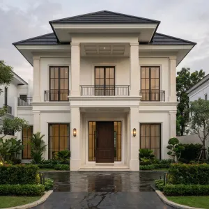 Rainlit Portico Garden Manor