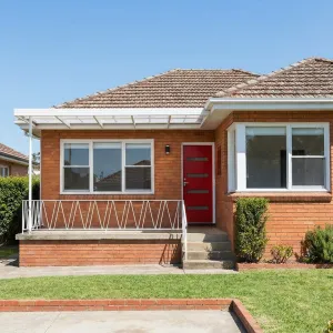 Red Door Brick Bungalow Throwback