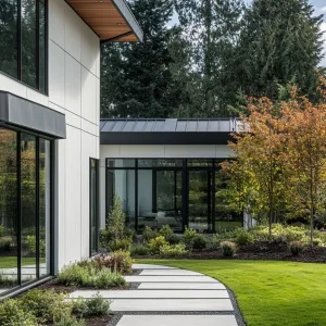 Autumn Serenity Meets Sleek Architecture